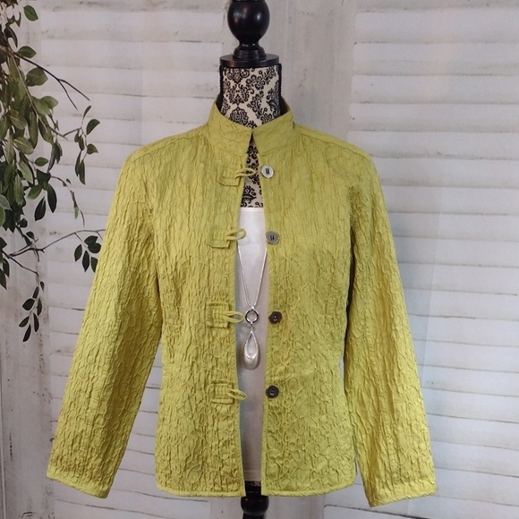 Chico's Jackets & Blazers - Chico's Lime Green Textured Blazer Size S/M